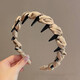 Korean style high skull headband for women, face wash non-slip headband 2025 new anti-slip toothed hairpin headband 1# black fine glitter rhinestone headband