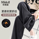 Miduli Maternity Pants Plus Velvet Winter Casual Wide Leg Pants Thickened Maternity Warm Pants Trousers Maternity Wear Gray L