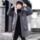 Playboy (PLAYBOY) mid-length down jacket men's new winter trend Korean down jacket youth winter warm jacket 829 beige 2XL 140-155Jin Jin equals 0.5 kg