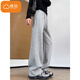 Cotton American Enge Version Straight Casual Hosen für Frauen 2025 Neue Frühlings- und Herbst-kleine Mode-Bananen-Sport-Joggingpants 212 Thread White [regelmäßig hohe Qualität 27,5] L 100-120jin [Jin ist 0,5 kg]