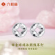 LIU GUI FU JEWELRY platinum earrings for women 2025 new platinum crushed matte money earrings Valentine's Day birthday gift for girls 1.98g platinum crushed matte money earrings