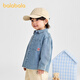 BALABALA Shopping mall same style baby shirt long sleeve denim jacket boys top 2025 new autumn clothing denim light blue 88101 80