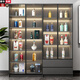 Layout like simple wine cabinet living room glass multi-functional collection cabinet against the wall one-piece home light luxury high-end storage rack storage cabinet 60*32*200 double doors and double drawers