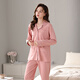 Pyjamas Yiman'an pour les femmes au printemps et à l'automne Coton à manches longues Vêtements de revers à revers pour l'automne et l'hiver, vous pouvez porter un pyjama pour femmes de plus grande taille pour les femmes G7009 L (100-120) Jin [Jin est égal à 0,5 kg]