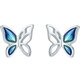 Saturday Fortune PT950 enamel butterfly platinum earrings B0910975, about 1.54g, a pair, birthday gift