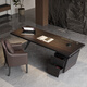 Jiangjixuan Italian light luxury high-end study desk modern simple fashion business manager desk home size apartment smoked wood-with smart socket 160*80*75