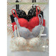 Ji Ye Luna Small Breast Push Up Palm Cup Underwear Women's Wireless Lace Embroidery Bra Set Red Set L 36/80 AB Cup Thin Top and Thick Bottom
