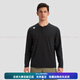 DESCENTE Essential series simple Henry collar quick-drying long-sleeved T-shirt sweater for men BK-BLACK L
