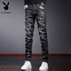 Playboy (playboy) Jeans Spring et automne 2025 NOUVELLE marque de mode pantalon droit lâche Men haut de gamme Pantalon occasionnel de mode polyvalente Men X-2146HH6636 noir 31