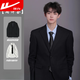 Pull back casual formal suit suit men's loose DK suit jacket style top business Korean style student suit three-piece suit - black + white shirt + trousers + free tie S