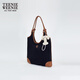 Teenie Weenie Bear Damenbekleidungsbeutel 2025 Herbst und Winter Neue Modekontrast Design Retro Textur Tasche Navy Blue Fre