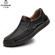 Mille papier grue luxe 2025 Nouveau couture à la main de grande taille chaussures décontractées chaussures de place pour hommes chaussures simples chaussures en cuir masculin 9918 noir 38