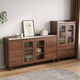 Pupan Gabinete lateral de madera sólida Gabinete de almacenamiento de color nogal Combinación de la sala de estar del gabinete de almacenamiento simple integrado Té de almacenamiento simple Madera 14065 Longitud total 205 Instalación del paquete