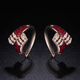Tingliang ruby earrings 18K gold diamond inlaid with snake design natural ruby earrings 5.6 carats luxury style in stock