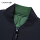 LACOSTE French crocodile men's fashionable lightweight outdoor double-sided short cotton jacket | BH5953 MI7/Navy Blue/Green M 175 50
