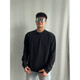 POUMcleanfit Henry Neck Long Sleeve T-shirt Men's Spring and Autumn Summer New Sweater Waffle American Base Shirt T-shirt CQS-1381 Black Fleece M