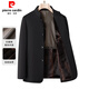 Pierre Cardin winter thickened velvet stand-up collar tunic jacket for men middle-aged dad business executive cotton jacket men black XL 180