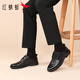 Red Dragonfly Leather Shoes Men's Low-top Lace-Up Business Casual Shoes Men's Cowhide Comfortable Lightweight Dress Shoes WLA250231 Black 40