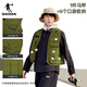 Jordan Mountain God Vest Men's Waterproof Vest Outdoor Multi-Function Fishing Cycling Workwear Jacket Liudi Green S