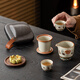 Xinyu Li Dunhuang Ru Kiln Travel Tea Set Portable Outdoor Quick Cup Ceramic Souvenir Men's Gift Souvenir