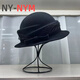 NY-NYM autumn and winter mesh small bow wool hat women's retro Hepburn style woolen hat temperament elegant small brim basin hat milky white adjustable (54-58cm)