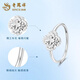 Lao Fengxiang PT950 platinum four-leaf clover ring for women, platinum ring, classic style, light luxury, Mid-Autumn Festival birthday proposal gift, platinum four-leaf clover ring, about 2.7g + selection gift box
