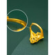 Keshan gold phoenix tail gold flower ring fashionable temperament 24K flower ring live mouth full gold plated index finger ring phoenix tail gold