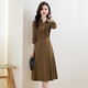 Ehangy Luxury High-End Brand Dress для женщин 2025 Осень Осень Новый драпированный темперамент Слим и высококачественная красивая юбка кирпич Red M