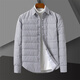 ROMON autumn and winter men's down cotton shirt warm outer wear plaid light lapel top cardigan striped cotton casual houndstooth down cotton shirt 2XL 165Jin Jin equals 0.5 kg to wear below
