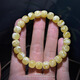 Fat Donglai quality natural raw mineral Russian material white flower beeswax old type barrel bead bracelet Buddha beads cultural play original boutique women's boutique bracelet diameter 9mm