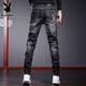 Playboy (playboy) Jeans Spring et automne 2025 NOUVELLE marque de mode pantalon droit lâche Men haut de gamme Pantalon occasionnel de mode polyvalente Men X-2146HH6636 noir 31