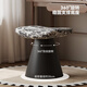 Yete Rotating Makeup Stool Mid-Autumn Style New Style Girls Home Dressing Stool High-end Bedroom Small Makeup Chair Premium Black Rotatable/Fellow Cushion/Black Iron Base