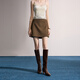 
Sancai 2025 autumn new skirt simple waist short skirt A-line skirt temperament simple commuting M coffee color pre-sale [payment within 15 days] sent M 160/68A
