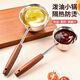316 stainless steel multifunctional hot oil small pot for home kitchen, extended special mini oil pot for burning oil and pouring oil, 500ml wooden handle - thickened and durable/long handle anti-scalding 1 inch