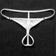 Sexy underwear for men, ay hollow open thong men's low-waist transparent open crotch T-pants underwear white S