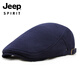 JEEP Autumn and Winter Hat Men's Cotton Peaked Hat Korean Version Light Board Solid Color Painter's Beret Women's Black One Size Adjustable