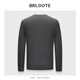Brloote Men's Sweater Light Luxury Brand Solid Color Henley Collar Sweater Men's Autumn and Winter New Casual Warm Pullover Sweater Gray 2XL (185/104A)