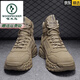 Woodpecker botas Martin de cuero genuino zapatos de hombre otoño desierto ropa de trabajo retro protección laboral montañismo al aire libre deportes botas de combate casuales Caqui 41