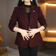 LIIS International Light Luxury High-end Jacket 2026 New Angora Red Mother's Woolen Small Suit Jacket, Fashionable and Age-Reducing Angora Red M 85-100Jin Jin is equal to about 0.5 kg