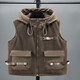Playboy (PLAYBOY) lamb wool hooded vest cold trend brand workwear cotton vest vest autumn and winter grain velvet jacket men's black 8113 vest 3XL 141-160Jin Jin equals 0.5 kg