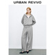 UR2025 autumn new women's casual simple hooded double zipper loose jacket UWJ150056 flower gray S