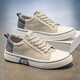 Pastoral Europeo 2025 zapatos para hombres nuevos zapatos de lona casual de moda zapatos de mesa transpirable para hombres versátil suave k22 beige 41