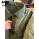 JEEP SPIRIT Diamond Plaid Light Thin Cotton Jacket Men's Winter Shirt Collar Fake Two-Piece Jacket Pian Shuai Army Green Jacket Men Black M 90-115Jin Jin is equal to 0.5 kg