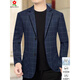 MONTAGUT Casual Suit Men's High-end Autumn New Middle-aged Men's Suit Fit Versatile Jacket Dad Single Top Blue (78806) XL 180