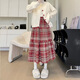 Langsha Woolen Plaid Skirt Women's Autumn and Winter 2025 New High Waisted Slim A-Line Mid-Length Umbrella Skirt Cake Skirt