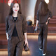 Han Manrui's age-reducing women's suit 2025 autumn new casual workwear suit slim and slim two-piece set coffee color two-piece set 3XL recommended 140-155Jin Jin equals 0.5 kg