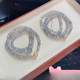 Beimeixing moonstone bracelet for women multi-circle blue light crystal three-circle bracelet for women gift beads 6mm gray moonlight and aquamarine inlaid accessories