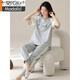 Modal pour femmes à manches courtes en pyjamas en coton pur purement pantalon d'été Vêtements à la maison style coréen style mince peut être porté sur le dessin animé d'été extérieur Y9719 m (recommandé 75-95jin [Jin est égal à 0,5 kg]))
