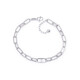 Jinshang Jewelry PT950 platinum bracelet, rounded double ring pig nose, cross chain niche design, fashionable and simple, ins cold style, platinum rounded double ring pig nose bracelet, about 7g