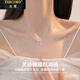 Farcoko Light Luxury White Gold Bow Necklace Women's Clavicle Chain Silver Clavicle Necklace Chinese Valentine's Day Gift for Girlfriend Haoyue Silver-Bow Knot Necklace